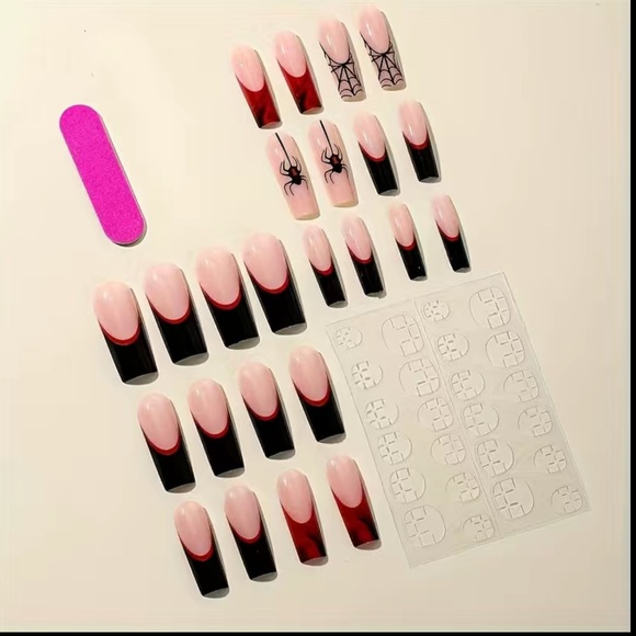 24 pc Spider-Man style press on nails - Picture 4 of 4